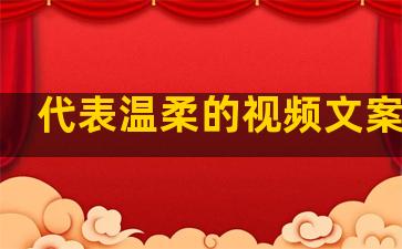 代表温柔的视频文案句子