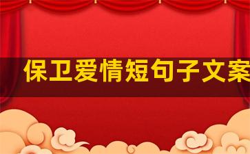 保卫爱情短句子文案温柔