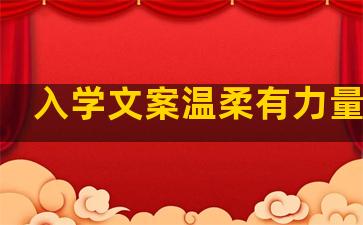 入学文案温柔有力量句子