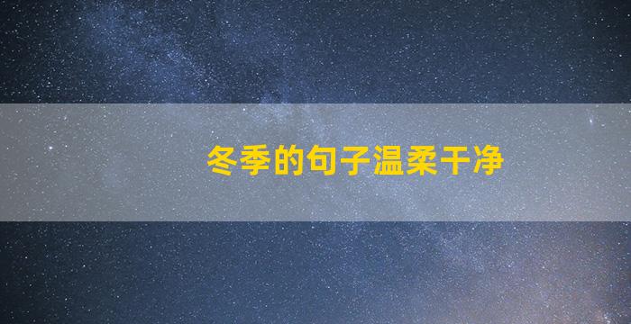 冬季的句子温柔干净