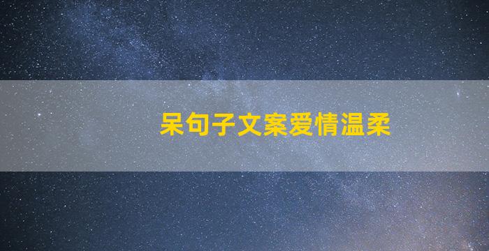 呆句子文案爱情温柔