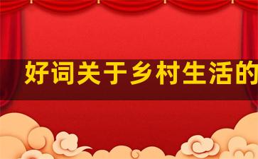 好词关于乡村生活的句子