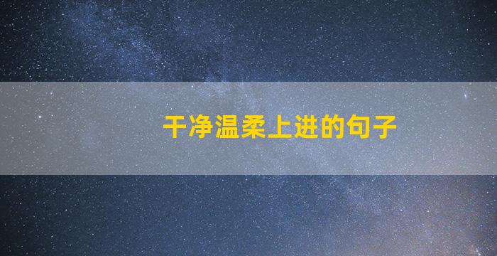 干净温柔上进的句子