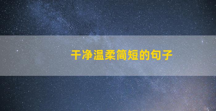 干净温柔简短的句子