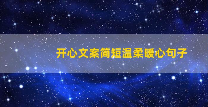 开心文案简短温柔暖心句子