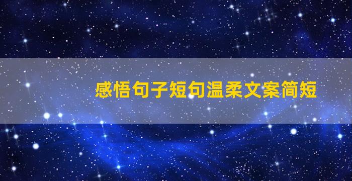 感悟句子短句温柔文案简短