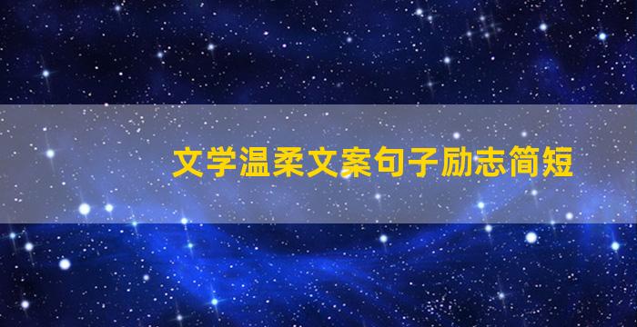 文学温柔文案句子励志简短