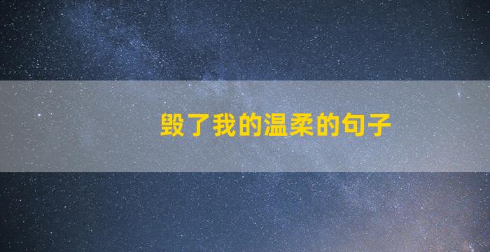 毁了我的温柔的句子