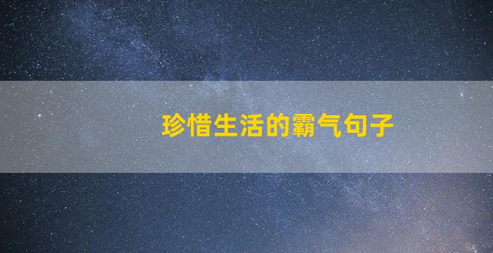 珍惜生活的霸气句子