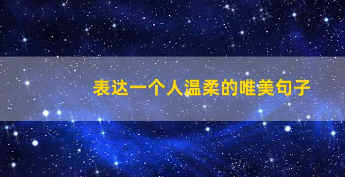 表达一个人温柔的唯美句子